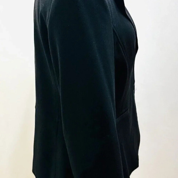CHARTER CLUB Women Long Sleeve Button Down Collared Black Career Jacket Size 6 - Picture 5 of 13